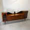 Wooden Sideboard with Brass Tips & Colored Glass and Crystal Top by Consorzio Esposizione Mobili Cantù, 1960s, Image 1