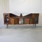 Sideboard aus Holz mit Messingspitzen & farbigem Glas & Tischplatte aus Kristallglas von Consorzio Esposizione Mobili Cantù, 1960er 13