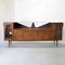 Wooden Sideboard with Brass Tips & Colored Glass and Crystal Top by Consorzio Esposizione Mobili Cantù, 1960s, Image 3