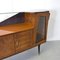 Sideboard aus Holz mit Messingspitzen & farbigem Glas & Tischplatte aus Kristallglas von Consorzio Esposizione Mobili Cantù, 1960er 17