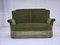 Divano a due posti in velluto verde e gambe in faggio, Danimarca, anni '60, Immagine 1