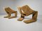 Set of Vintage Zen Lounge Chairs in Camel Teddy Fabric by Kwok Hoi Chan for Steiner, 1970s 2