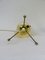 Brass Tripod Night Lights with Beige Acrylic Glass Shade, 1950s, Set of 2 9