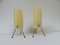 Brass Tripod Night Lights with Beige Acrylic Glass Shade, 1950s, Set of 2 1