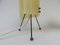 Lámparas de noche trípode de latón con pantalla de vidrio acrílico beige, años 50. Juego de 2, Imagen 8