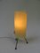 Lámparas de noche trípode de latón con pantalla de vidrio acrílico beige, años 50. Juego de 2, Imagen 10