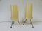 Brass Tripod Night Lights with Beige Acrylic Glass Shade, 1950s, Set of 2 3