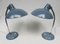 Dove Blue and Chrome Table Lamps from Kaiser Leuchten, 1950s, Set of 2, Image 1