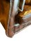 Vintage Chesterfield Brown Leather Sofa and Armchair Set, Set of 3 6