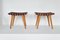 Mid-Century Beech Stools with Canvas Upholstery, Set of 2, Image 1