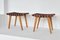 Mid-Century Beech Stools with Canvas Upholstery, Set of 2 2
