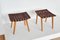 Mid-Century Beech Stools with Canvas Upholstery, Set of 2 4