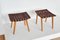 Mid-Century Beech Stools with Canvas Upholstery, Set of 2, Image 4