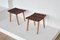 Mid-Century Beech Stools with Canvas Upholstery, Set of 2 3
