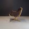 Sillón Falcon de cuero marrón de Sigurd Ressell para Vatne Møbler, Imagen 3