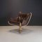 Sillón Falcon de cuero marrón de Sigurd Ressell para Vatne Møbler, Imagen 2