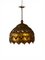 Hans Kögl Style Gilt Metal Floral Pendant Lamp, 1960s 1