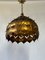 Hans Kögl Style Gilt Metal Floral Pendant Lamp, 1960s 8