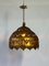 Hans Kögl Style Gilt Metal Floral Pendant Lamp, 1960s 2