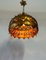 Hans Kögl Style Gilt Metal Floral Pendant Lamp, 1960s 3