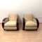 Art Deco Club Chairs in Cream Leather and Lacquered Wood, 1930 4