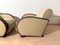 Art Deco Club Chairs in Cream Leather and Lacquered Wood, 1930 8