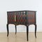 Gustavianische Mid-Century Kommode mit handgemaltem Harlekinmuster in Off-Black, Dunkelrot und Blattgold, 1950er 5
