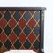 Gustavianische Mid-Century Kommode mit handgemaltem Harlekinmuster in Off-Black, Dunkelrot und Blattgold, 1950er 2