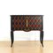 Gustavianische Mid-Century Kommode mit handgemaltem Harlekinmuster in Off-Black, Dunkelrot und Blattgold, 1950er 1
