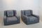 Graue Vintage Ledersessel von Paoloa Navone, 1980er, 2er Set 3