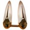 Wall Lights in Smoked Glass and Gilt Metal from Idearte, Spain, 1980s, Set of 2, Image 1