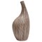Vase Ikebana Abstrait en Céramique Brune avec Rayures Blanches, Japon, 1960s 1