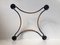 Danish Modernist Blackened String Iron & Rattan Candle Holder by Laurids Lønborg for LL, 1950s 2