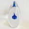 Vintage Briefbeschwerer aus Glas Transparent Blau 2