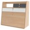Slate Grey Drawers Gaston Floating Writing Desk in Natural Oak by Harto, Image 1