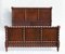 Oak Bobbin Wooden Bed, France, 1940s 3