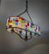 Large Italian Multicolor Hammered Glass and Wrought Iron Lamp, 1990s, Image 12