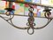 Large Italian Multicolor Hammered Glass and Wrought Iron Lamp, 1990s, Image 9