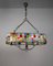 Large Italian Multicolor Hammered Glass and Wrought Iron Lamp, 1990s, Image 2