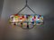 Large Italian Multicolor Hammered Glass and Wrought Iron Lamp, 1990s, Image 5
