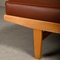 Sofá cama de madera de haya y cuero de Poul M. Volther para FDB Møbler, Dinamarca, 1966, Imagen 9