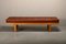 Sofá cama de madera de haya y cuero de Poul M. Volther para FDB Møbler, Dinamarca, 1966, Imagen 2