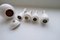 Mid-Century Modern White and Grey Vessels by Gunnar Nylund for Rörstrand, Sweden, 1950s, Set of 6 18