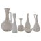 Mid-Century Modern White and Grey Vessels by Gunnar Nylund for Rörstrand, Sweden, 1950s, Set of 6 1