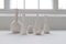 Mid-Century Modern White and Grey Vessels by Gunnar Nylund for Rörstrand, Sweden, 1950s, Set of 6 6