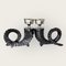 Vintage Horn Kerzenhalter aus Bronze, 2er Set 2