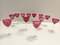 Crimson Crystal Drinking Glasses attributed to Val Saint Lambert, 1960s, Set of 12 7