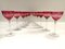 Crimson Crystal Drinking Glasses attributed to Val Saint Lambert, 1960s, Set of 12 4