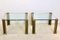 Grandes Tables d'Appoint en Laiton et Verre par Peter Ghyczy, 1970s, Set de 2 8