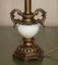 Hand Carved Pillared Table Lamp with Marble Sphere in the Base Bronzed Fittings, 1960s 2